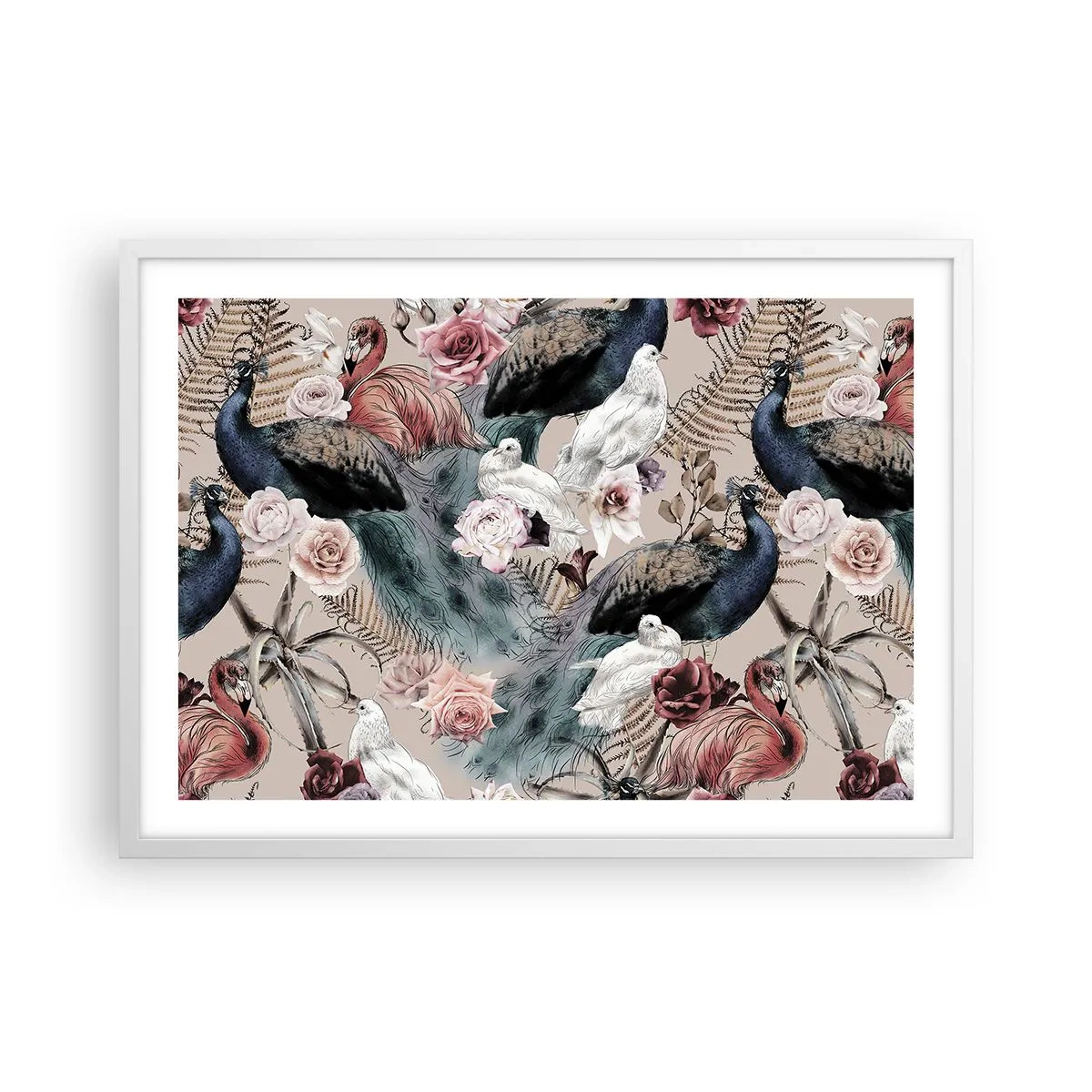 Plakat w białej ramie - W pałacowym ogrodzie - 70x50 cm