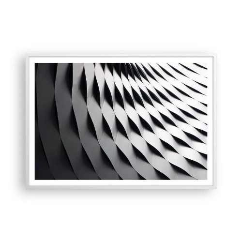 Plakat w białej ramie - Na powierzchni fal - 100x70 cm