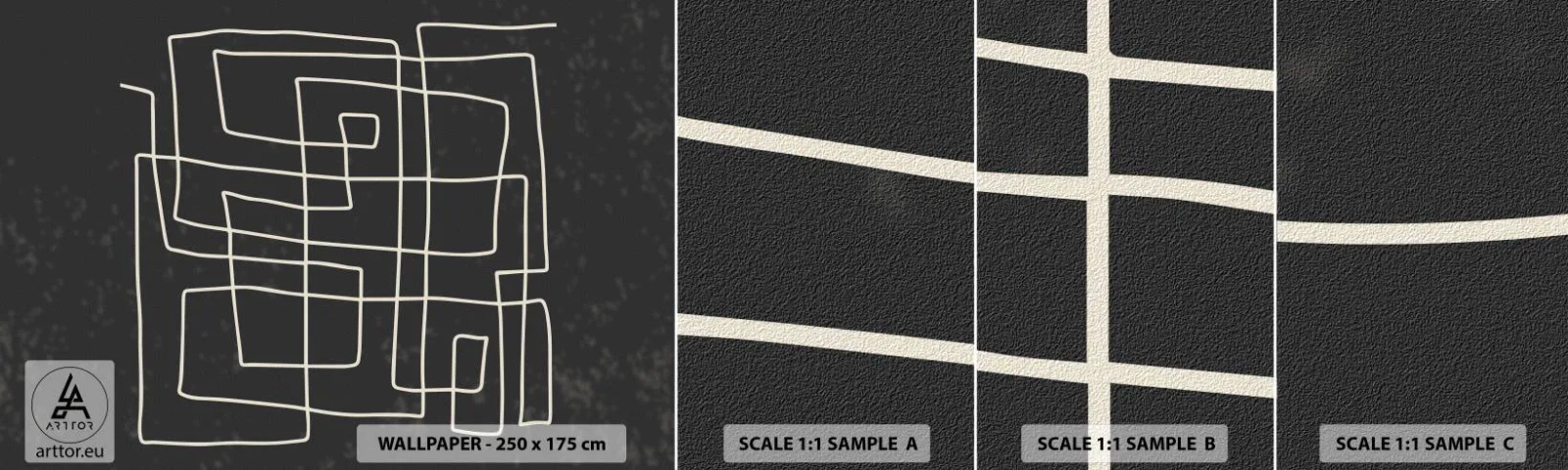 Fototapeta Próbka Samoprzylepna Deluxe Sticker - Nie taki prosty - Abstrakcja, Sztuka, Czarno-Biały - 100x30 cm