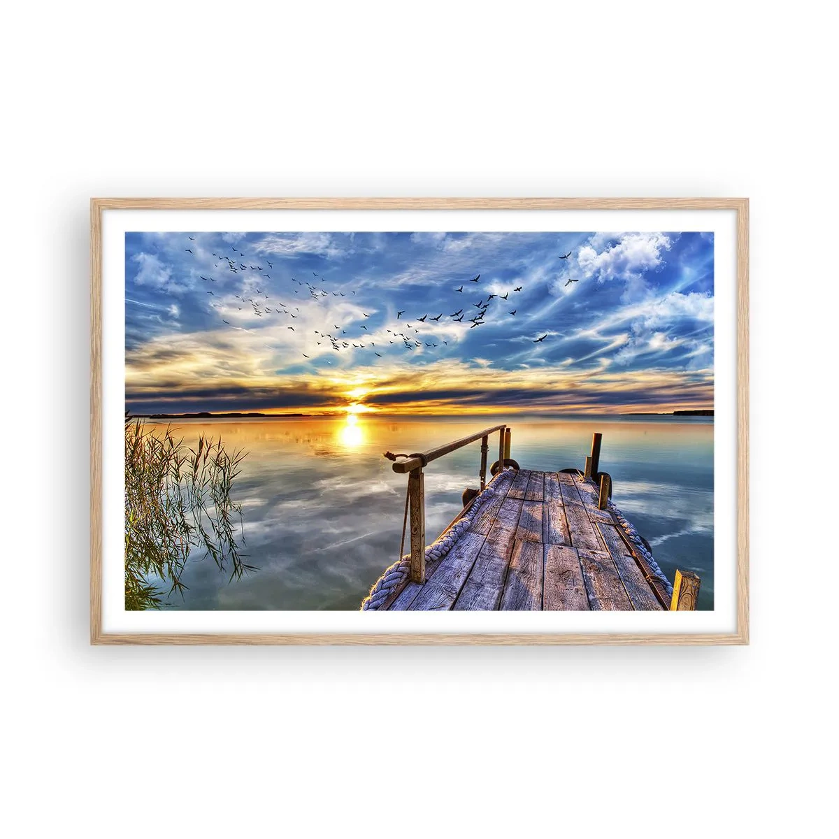 Plakat w ramie jasny dąb - Wiatr idzie na spoczynek - 91x61 cm