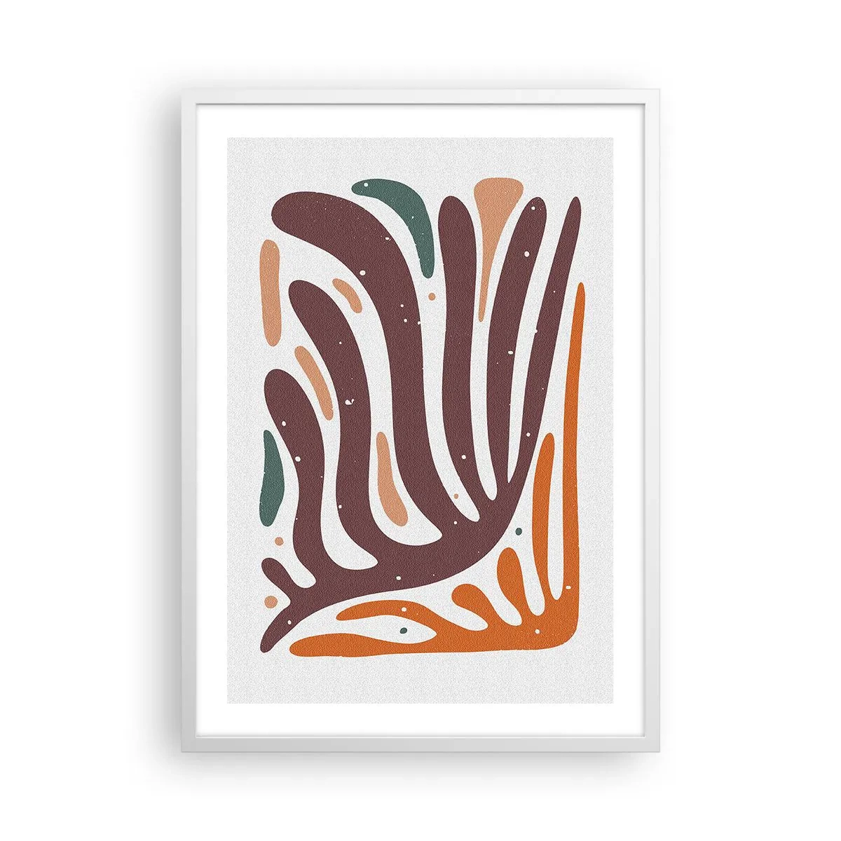 Plakat w białej ramie - Kompozycja organiczna promienista - 50x70 cm