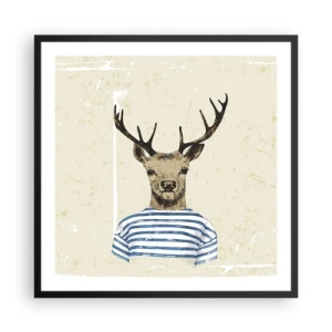 Plakat w czarnej ramie - Bo lubię koszulki w paski! - 60x60 cm