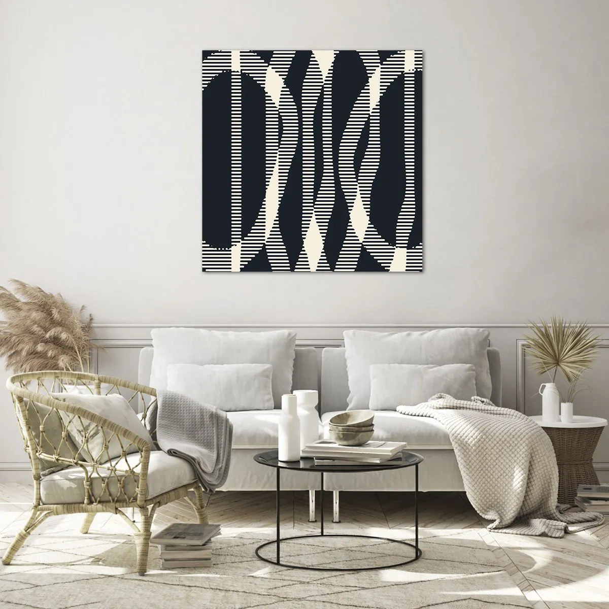 Obraz na szkle - Próba przełamania ciemności - 60x60 cm