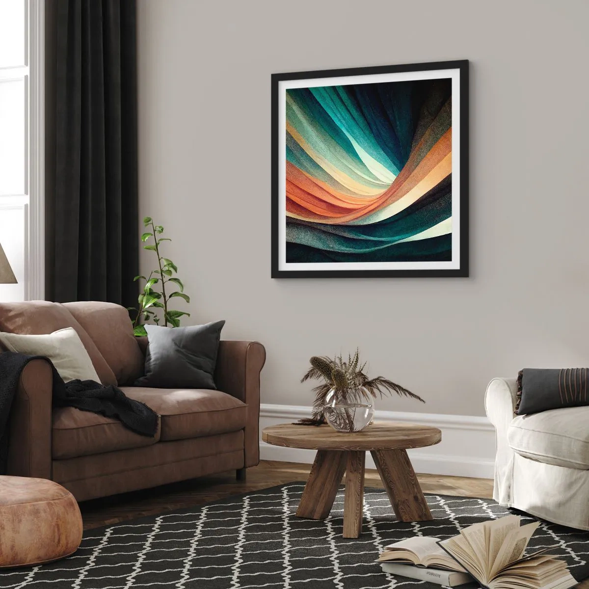 Plakat w czarnej ramie - Utkane z barw - 40x40 cm