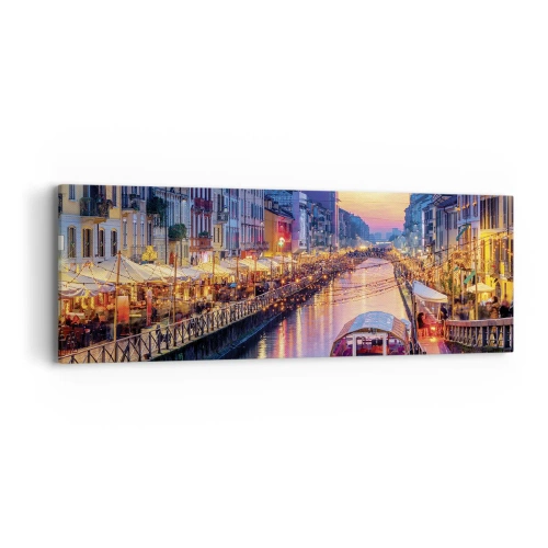 Obraz na płótnie - Wieczór światła i zabawy - 90x30 cm