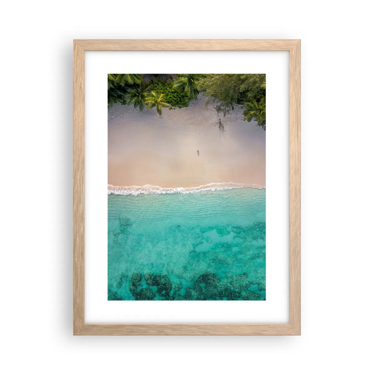 Plakat w ramie jasny dąb - Rajska plaża - 30x40 cm