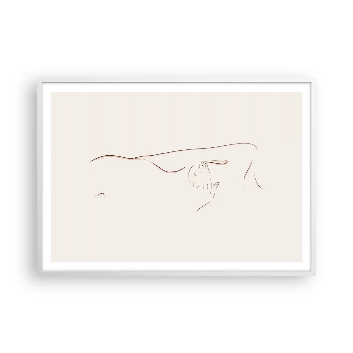 Plakat w białej ramie - Kształt pragnienia - 100x70 cm