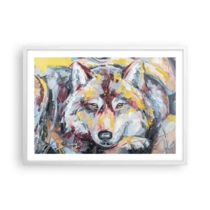 Plakat w białej ramie - Spokój wśród bliskich - 70x50 cm