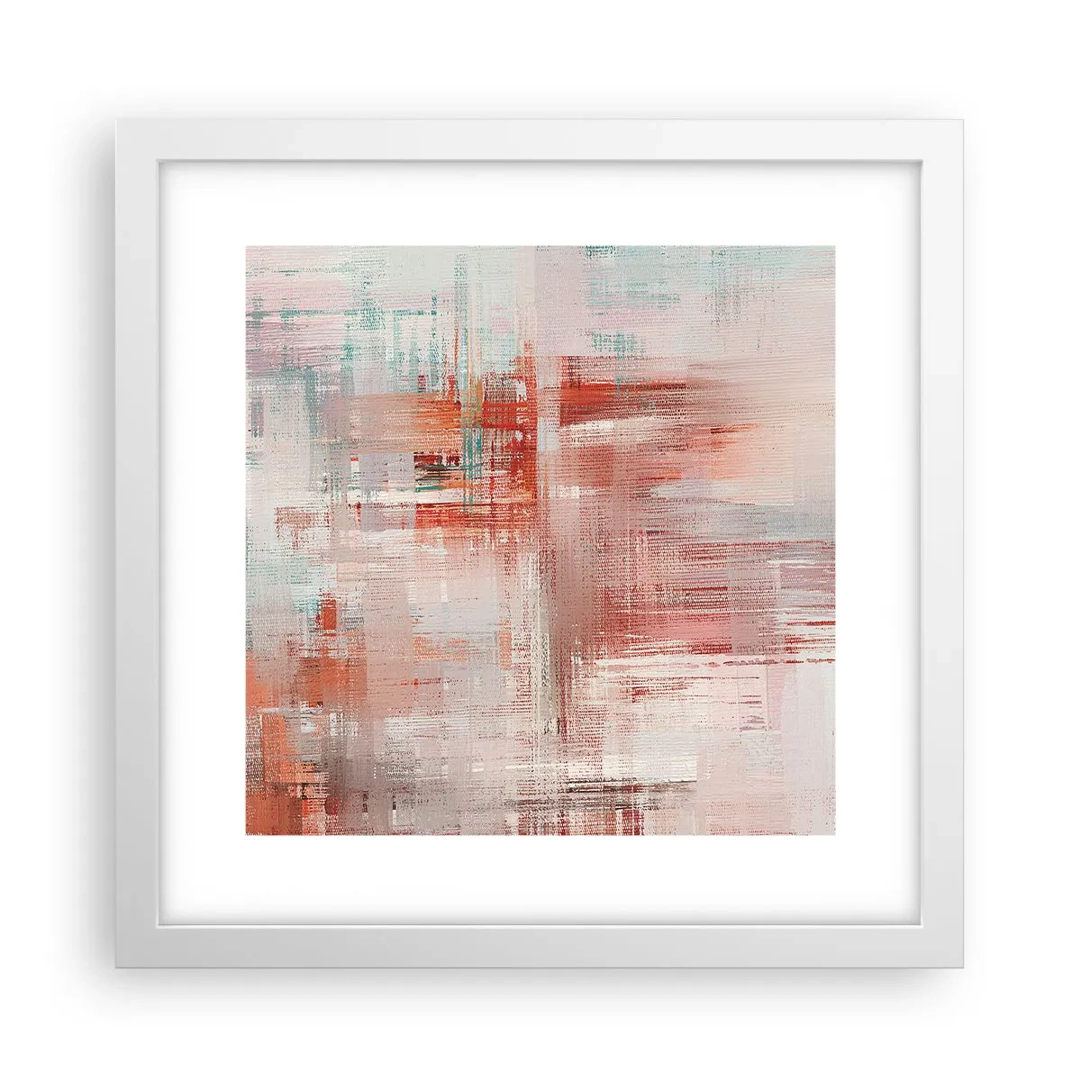 Plakat w białej ramie - Zamglone. Ale różowe - 30x30 cm