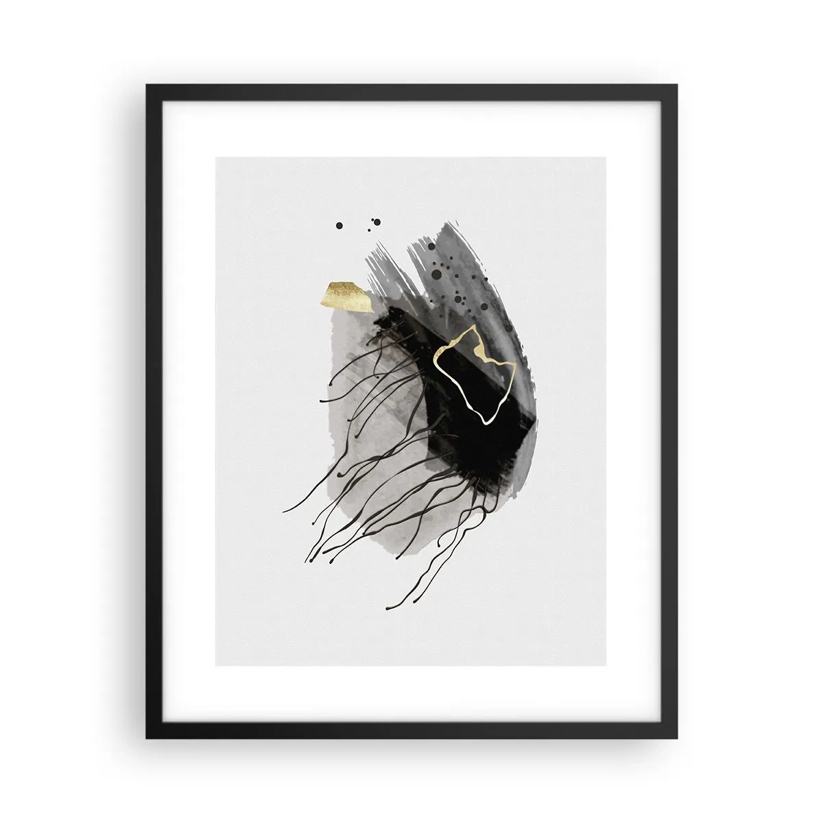 Plakat w czarnej ramie - W czerni i w złocie - 40x50 cm