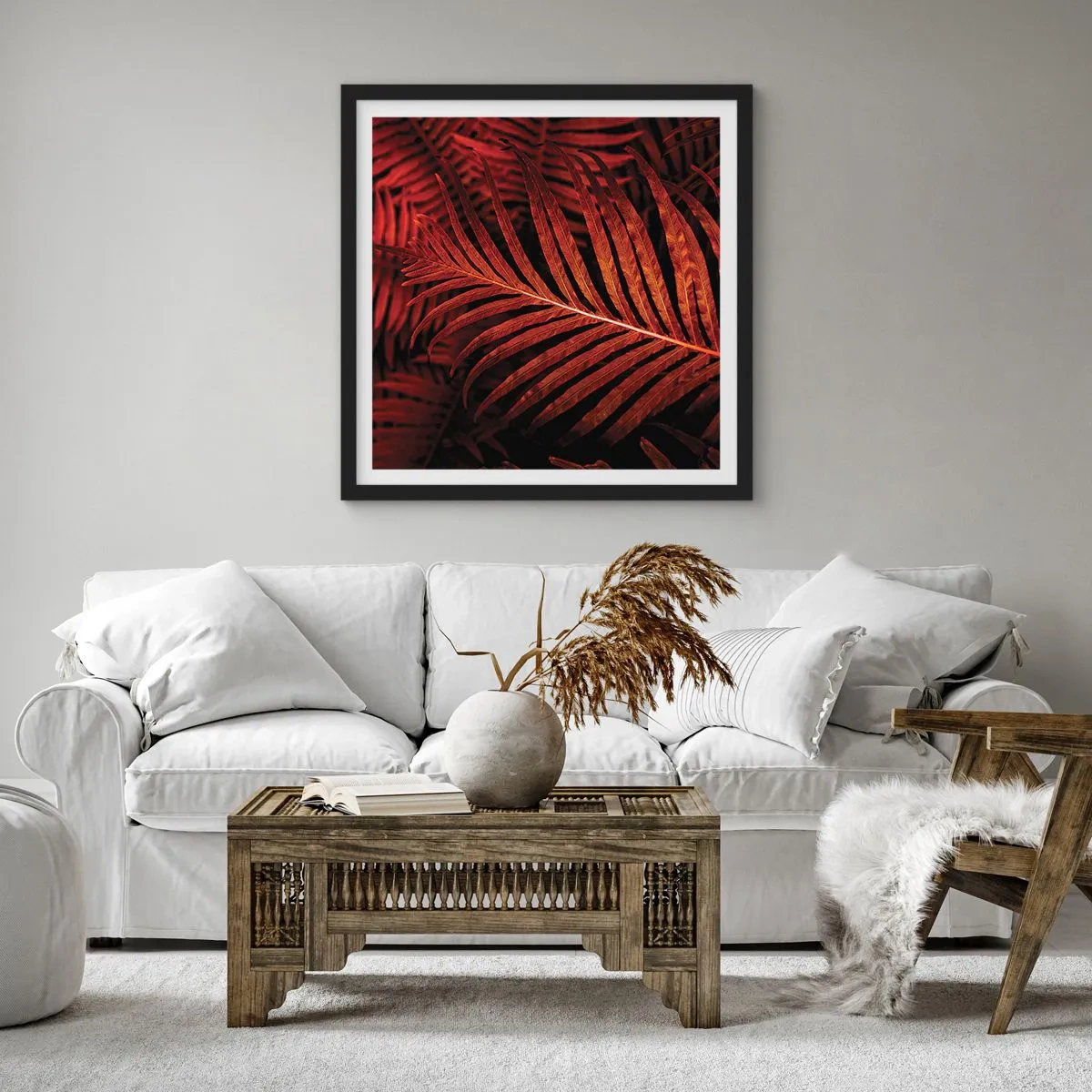 Plakat w czarnej ramie - Żar życia - 60x60 cm