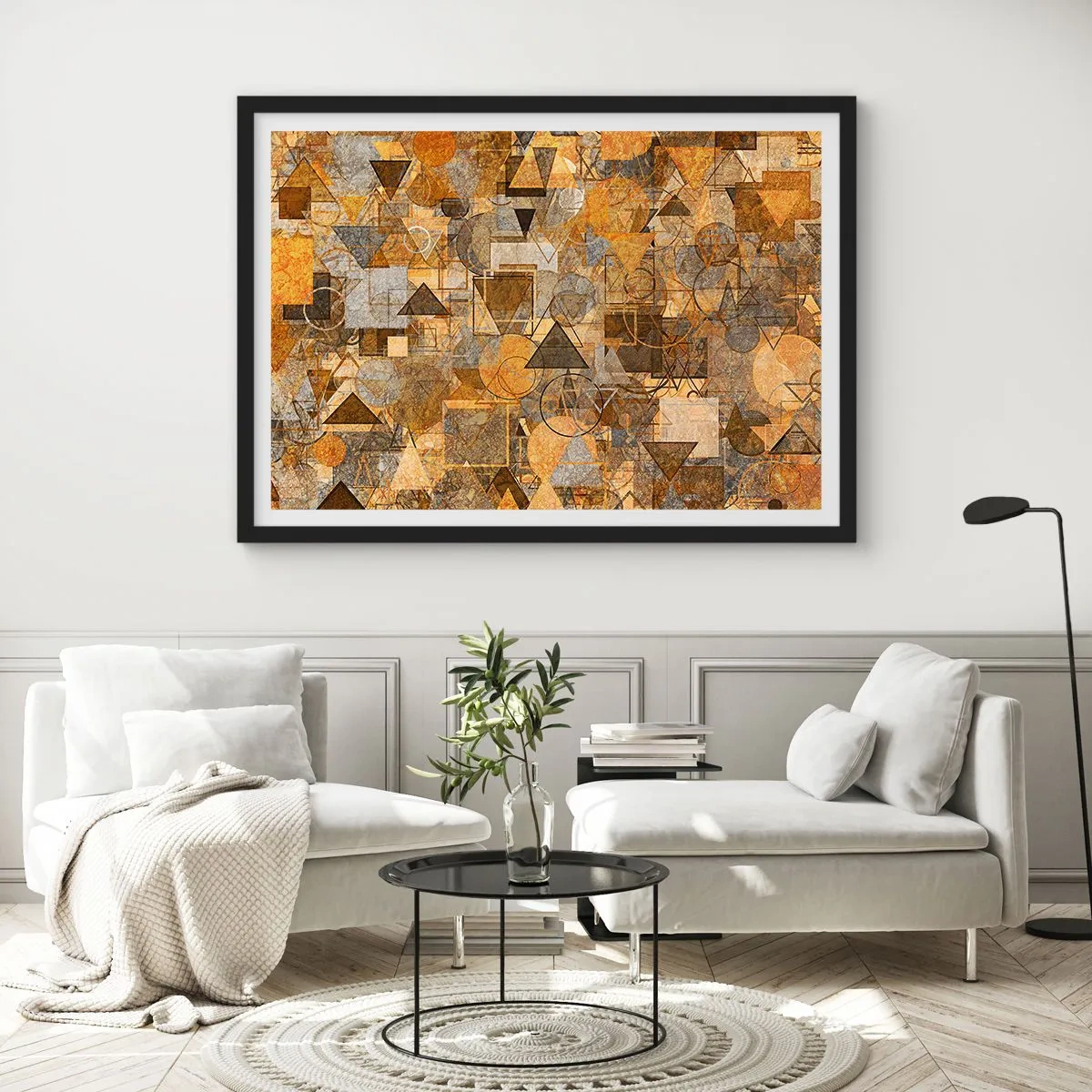 Plakat w czarnej ramie - Świat ujęty w formę - 50x40 cm