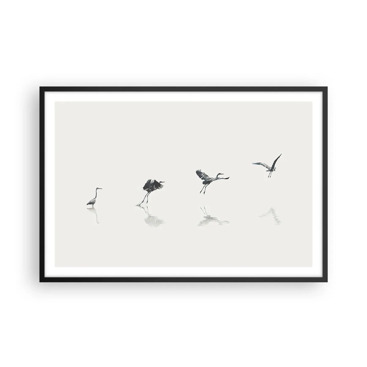 Plakat w czarnej ramie - Cztery proste kroki - 91x61 cm