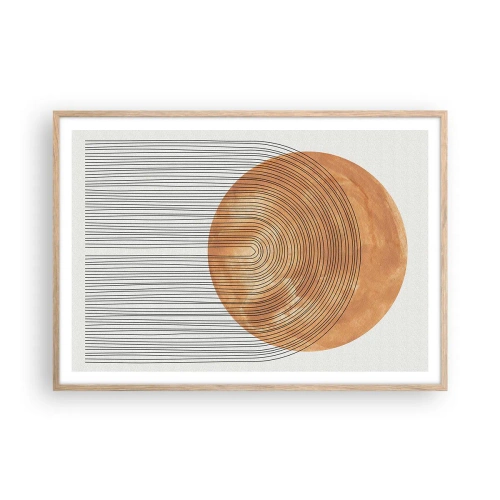 Plakat w ramie jasny dąb - Kompozycja słoneczna - 100x70 cm