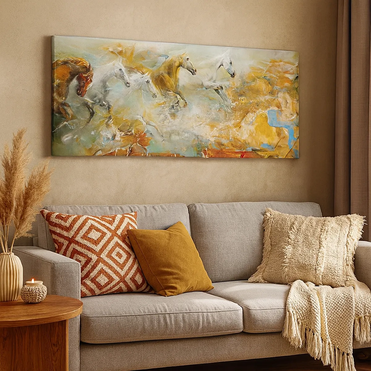 Obraz na płótnie - Galopem przez światło - 30x30 cm