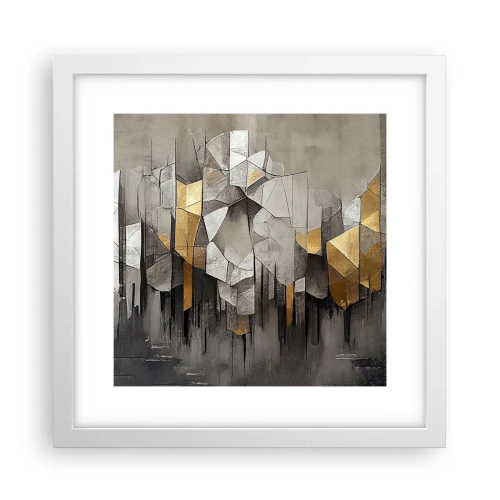 Plakat w białej ramie - Kompozycja z lodu i światła - 30x30 cm