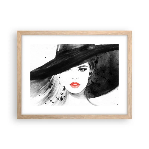 Plakat w ramie jasny dąb - Dama w czerni - 40x30 cm
