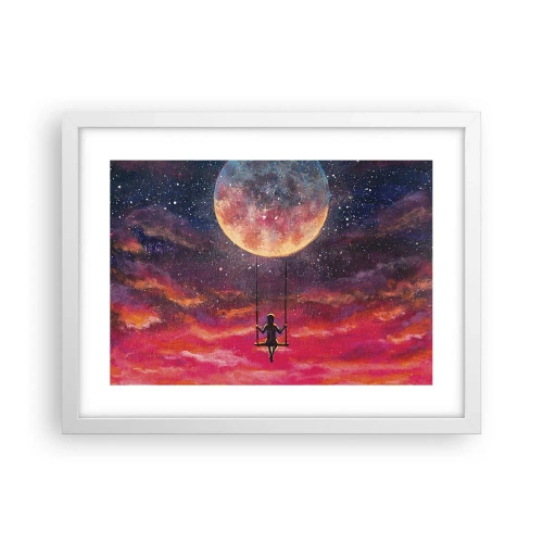 Plakat w białej ramie - Bujać w obłokach - 40x30 cm