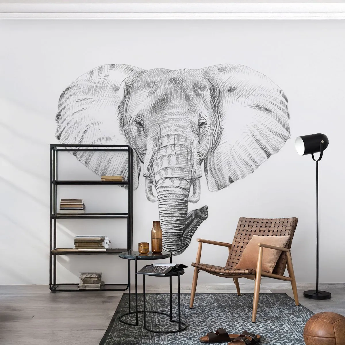 Fototapeta Standard Eco - "Był sobie słoń, wielki jak - słoń" - Zwierzęta, Słoń, Grafika - 500x350 cm