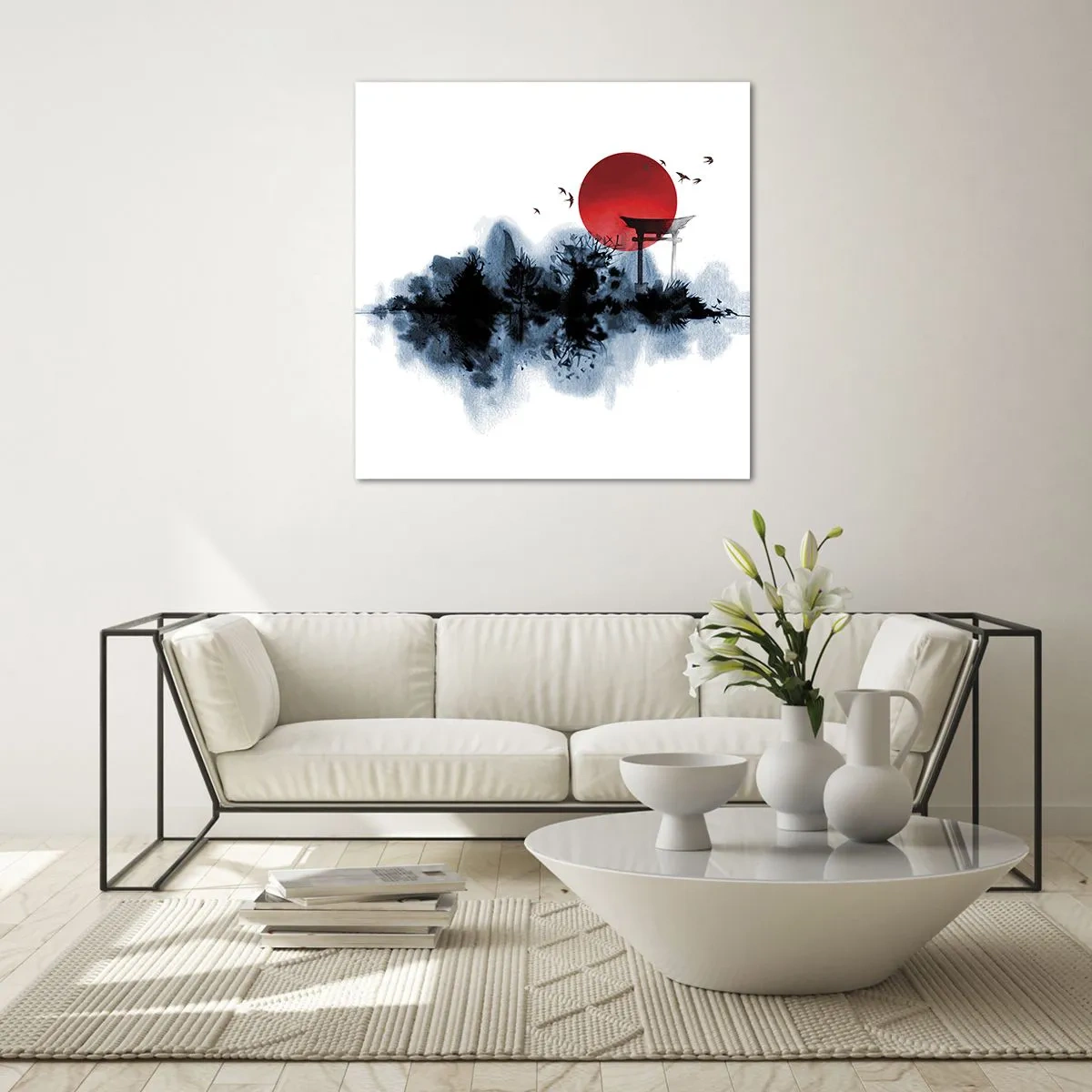 Obraz na szkle - Japoński widok - 70x70 cm