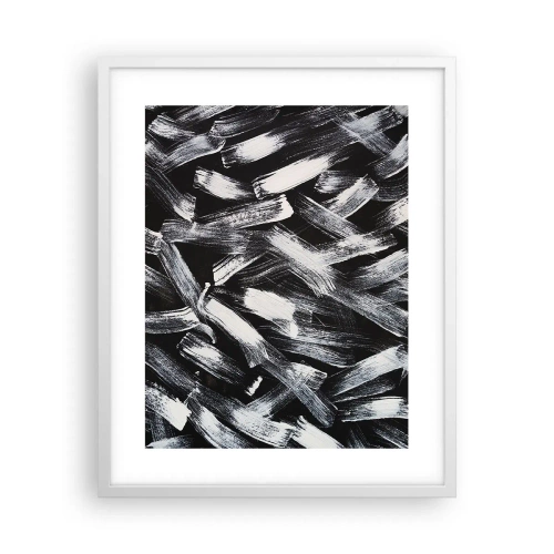 Plakat w białej ramie - Abstrakcja w duchu industrialnym - 40x50 cm