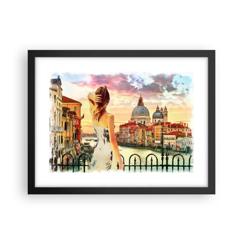 Plakat w czarnej ramie - Jak przygoda to tylko w … - 40x30 cm