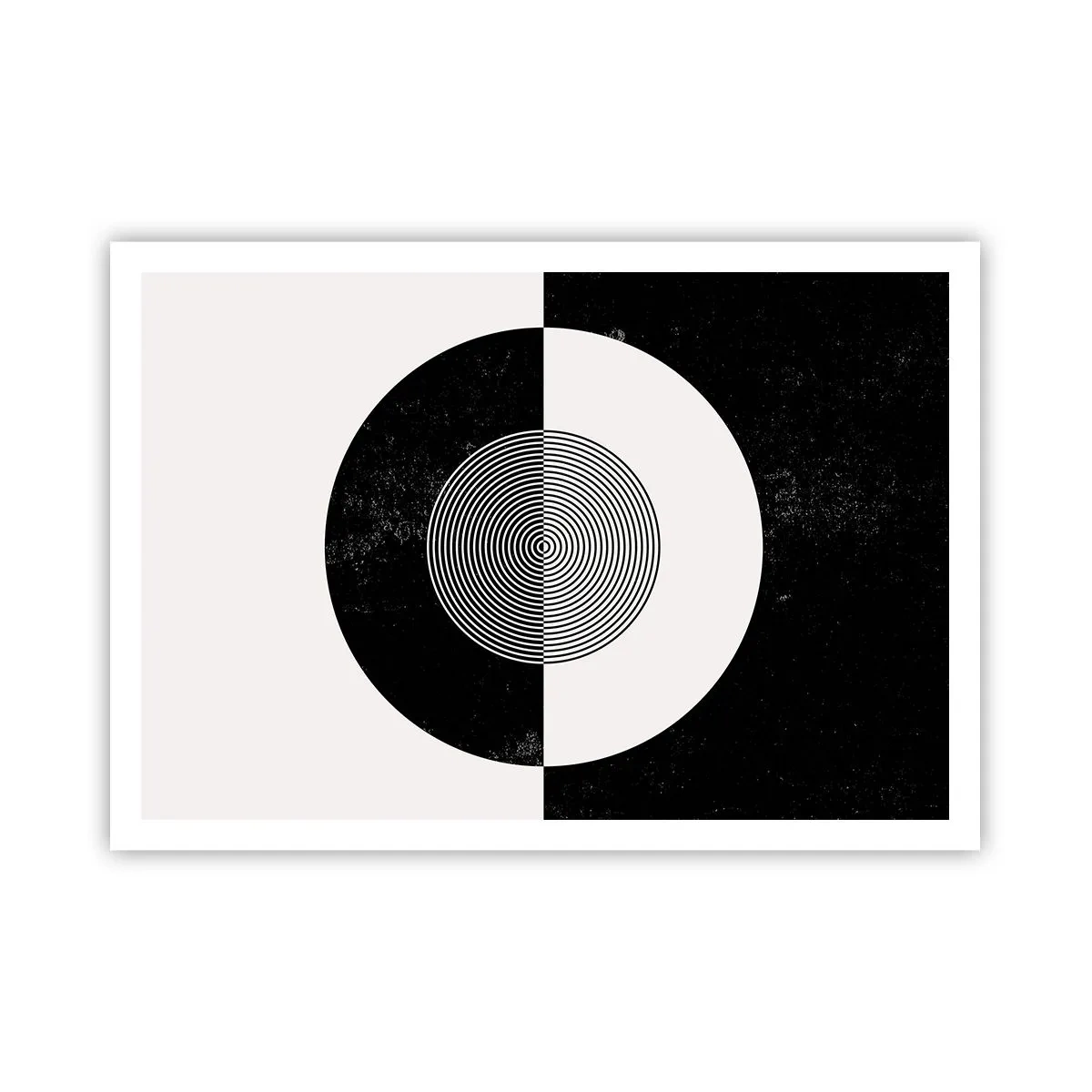 Plakat - Graficzny wzór w kontrastujących czerni i bieli - 100x70cm - Harmonia w czerni i bieli - Nowoczesna dekoracja ścienna do salonu i sypialni ARTTOR