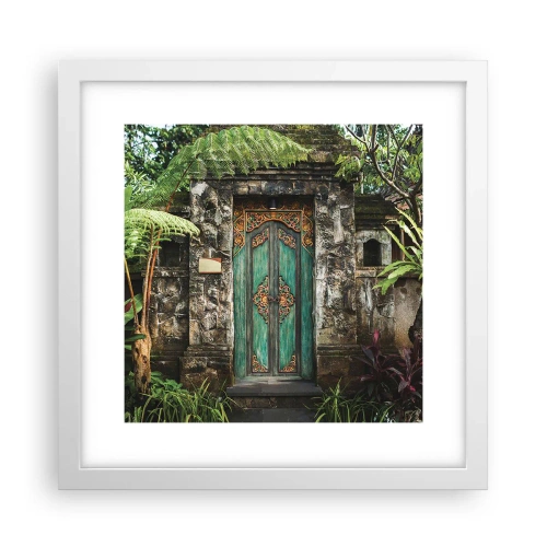 Plakat w białej ramie - Drzwi do egzotycznego świata - 30x30 cm
