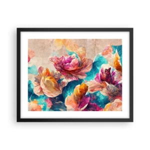 Plakat w czarnej ramie - Barwny przepych bukietu - 50x40 cm