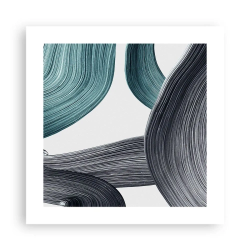 Plakat - Szmaragdowe i czarne szlaki - 40x40 cm