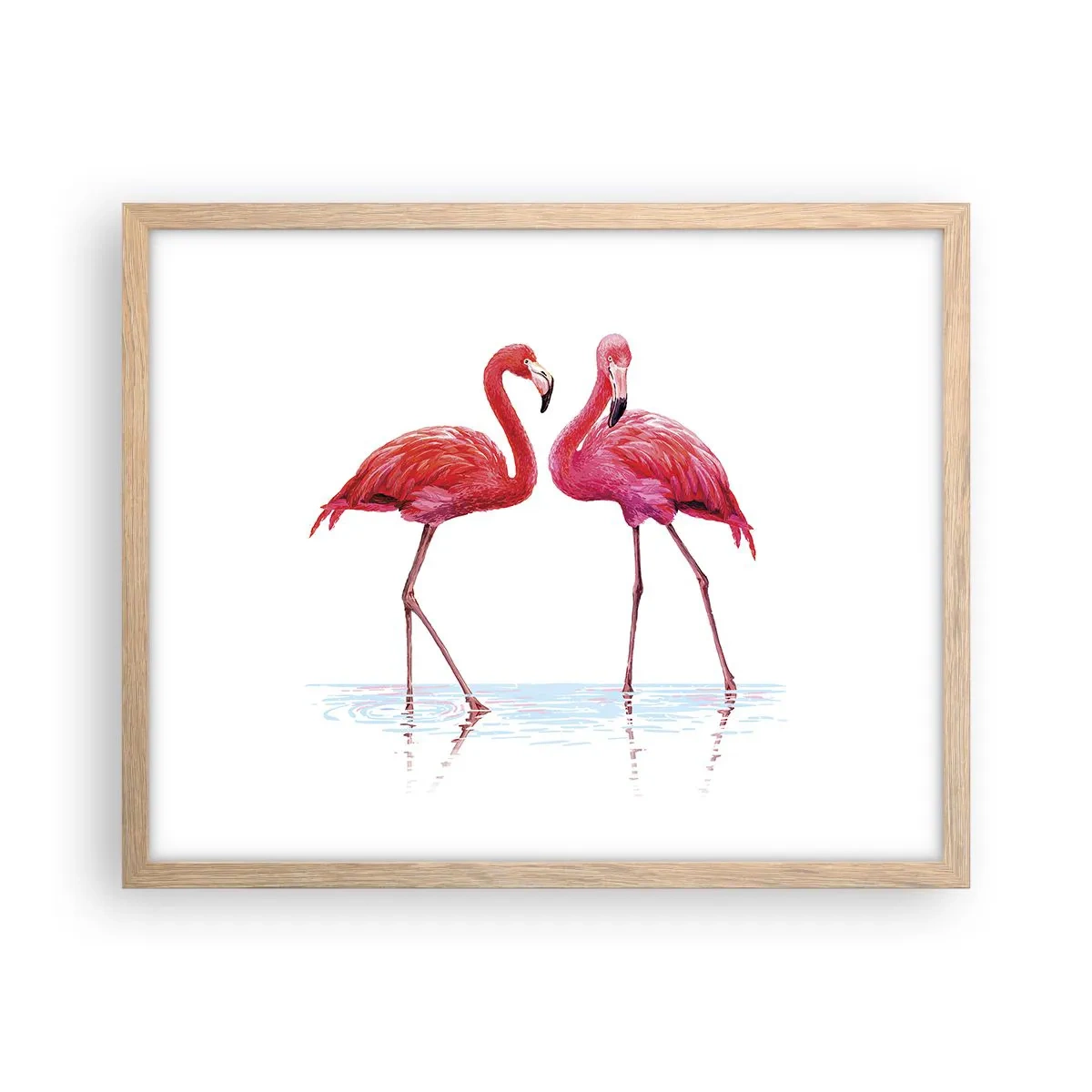 Plakat w ramie jasny dąb - Różowe randez-vous - 50x40 cm