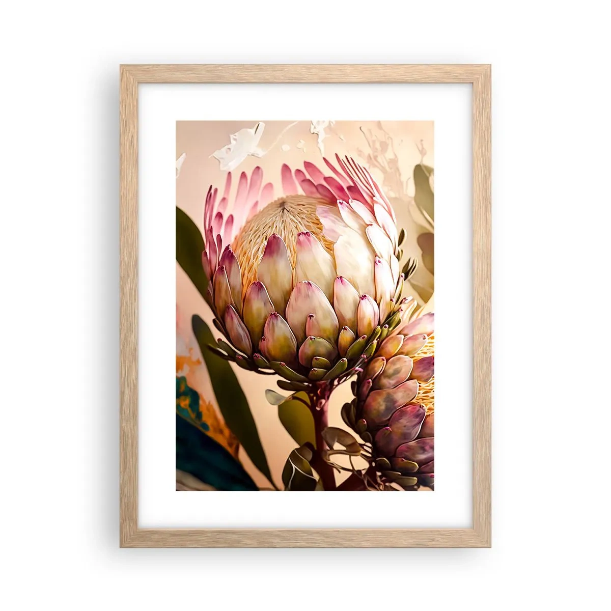Plakat w ramie jasny dąb - Czule objęte - 30x40 cm