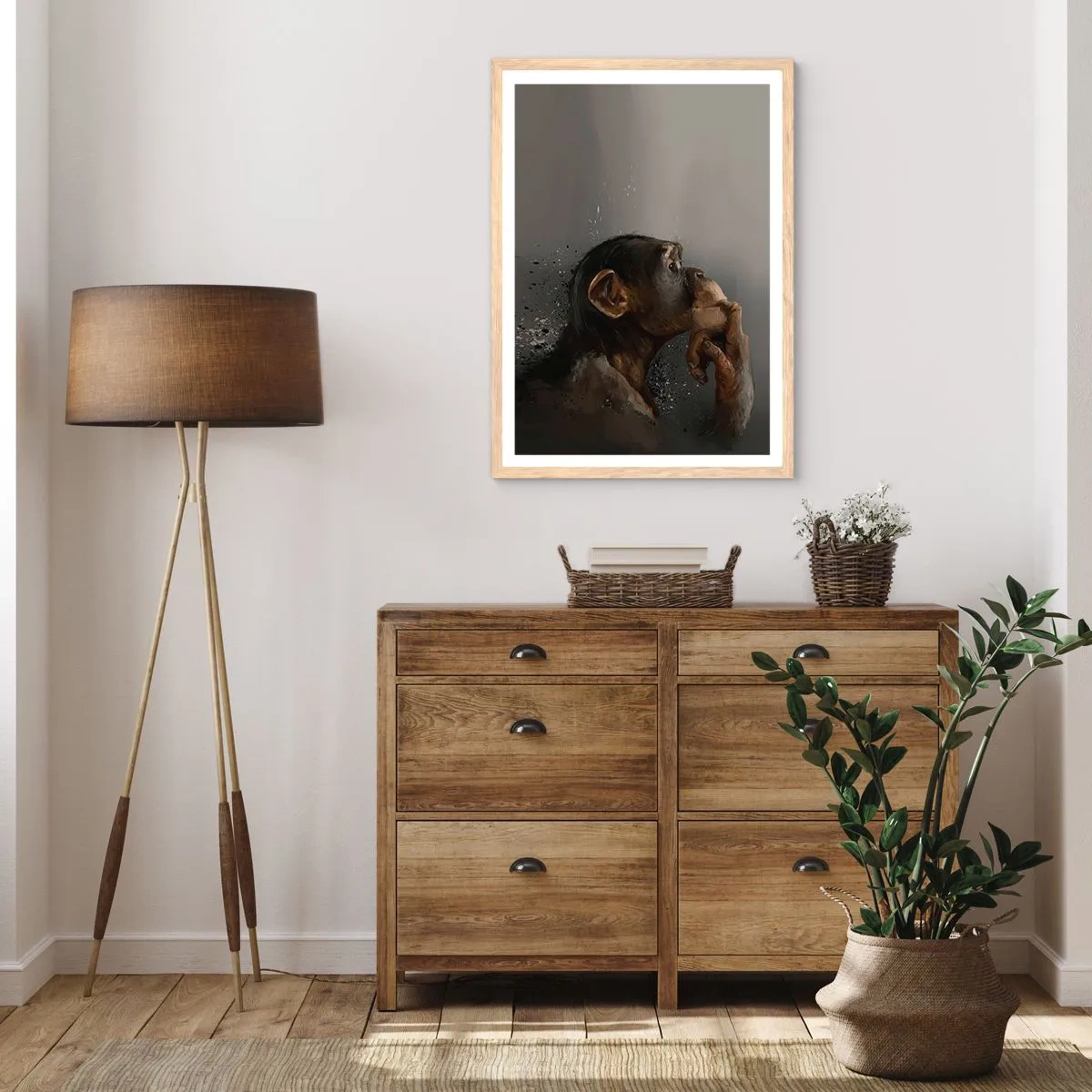 Plakat w ramie jasny dąb - Z pewnością myśliciel - 30x40 cm