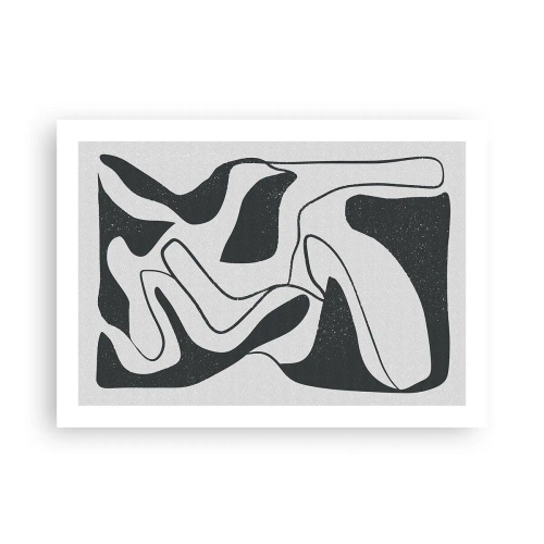 Plakat - Abstrakcyjna zabawa w labiryncie - 70x50 cm