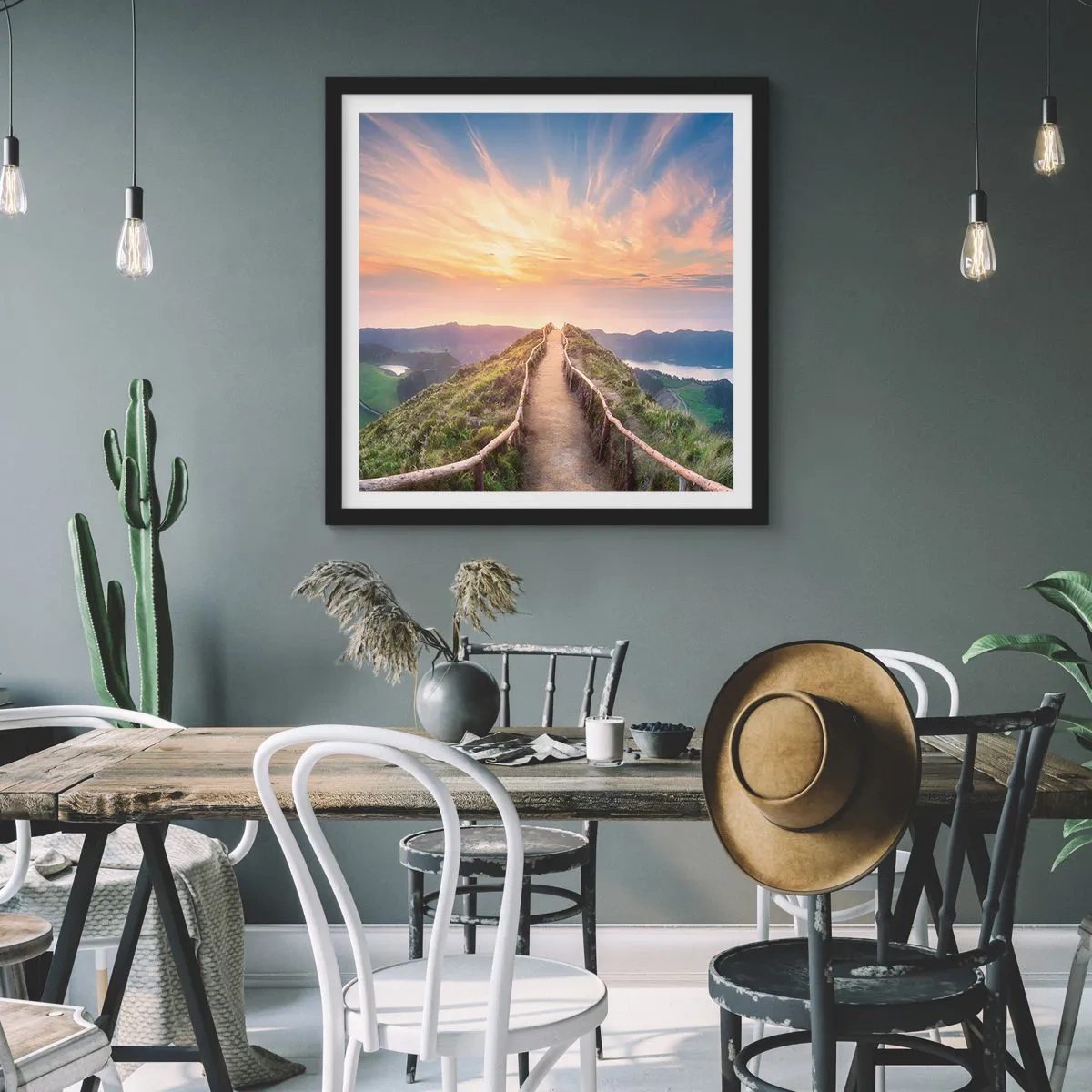 Plakat w czarnej ramie - Blisko nieba - 60x60 cm