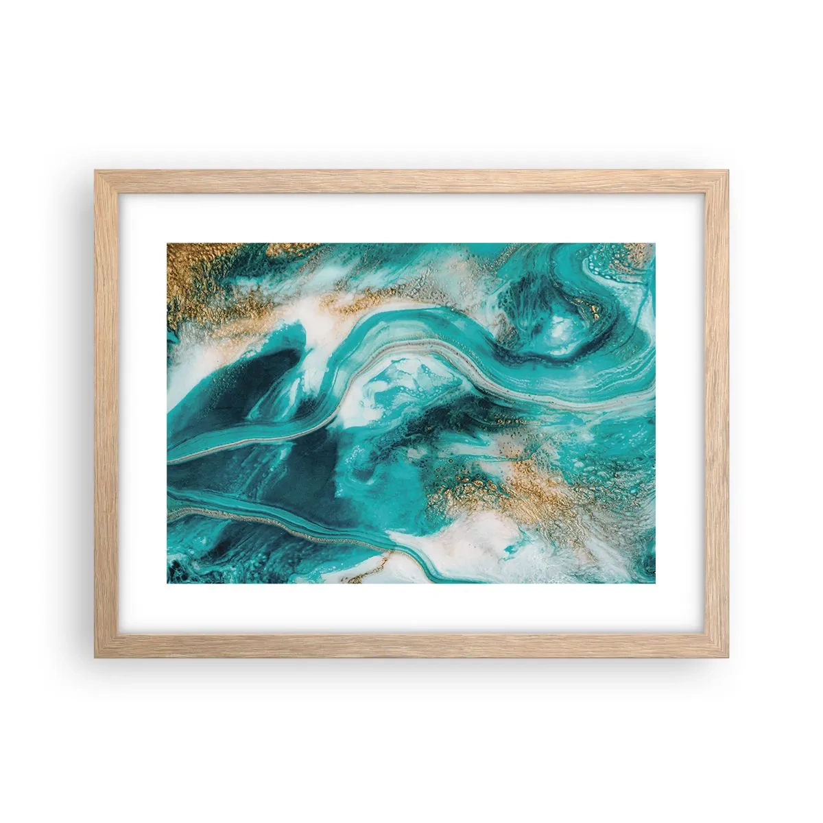 Plakat w ramie jasny dąb - Rzeka złota - 40x30 cm