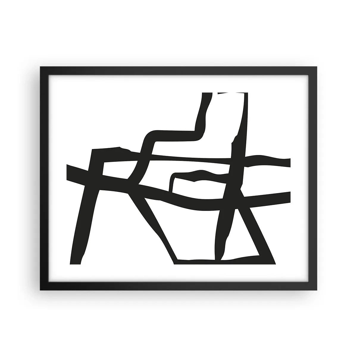 Plakat w czarnej ramie - Czarno-biała konstrukcja - 50x40 cm