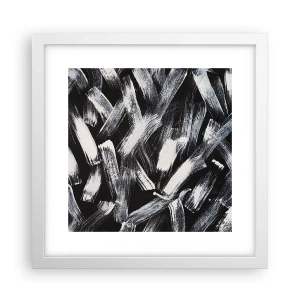 Plakat w białej ramie - Abstrakcja w duchu industrialnym - 30x30 cm