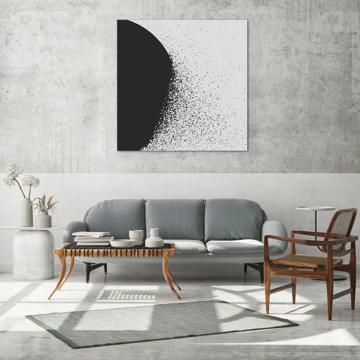 Obraz na szkle - Ruch cząsteczek - 70x70 cm