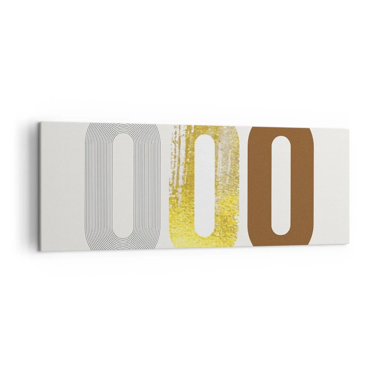 Obraz na płótnie - Abstrakcyjny motyw trzech geometrycznych kształtów - 140x50cm - Ooo! - Nowoczesna dekoracja ścienna do salonu i sypialni ARTTOR