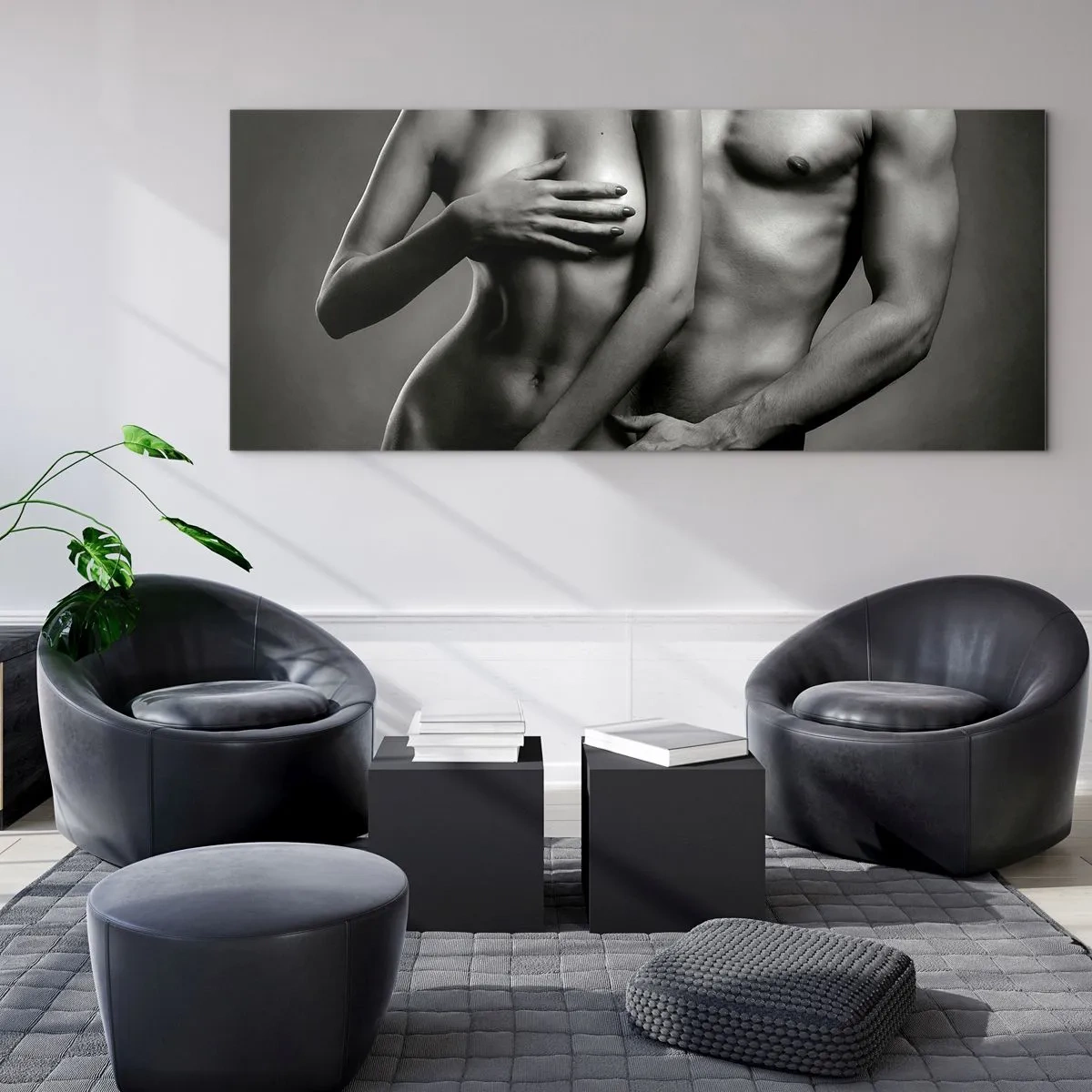 Obraz na szkle - Adam i Ewa - 100x40 cm