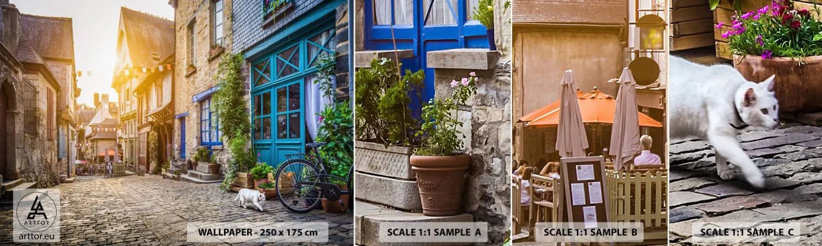 Fototapeta Próbka Samoprzylepna Deluxe Sticker - Biały duch miasteczka - Miasto, Francja, Architektura - 100x30 cm