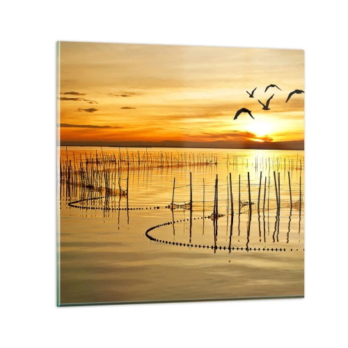 Obraz na szkle - Na łowisku - 60x60 cm