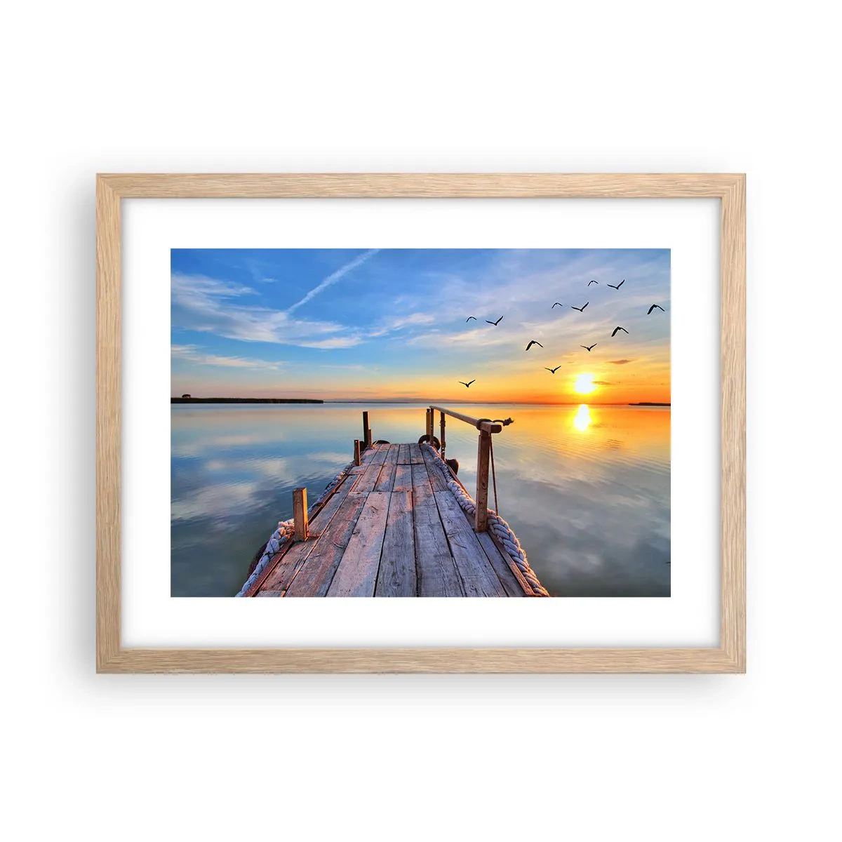 Plakat w ramie jasny dąb - Iść przed siebie ku słońcu - 40x30 cm