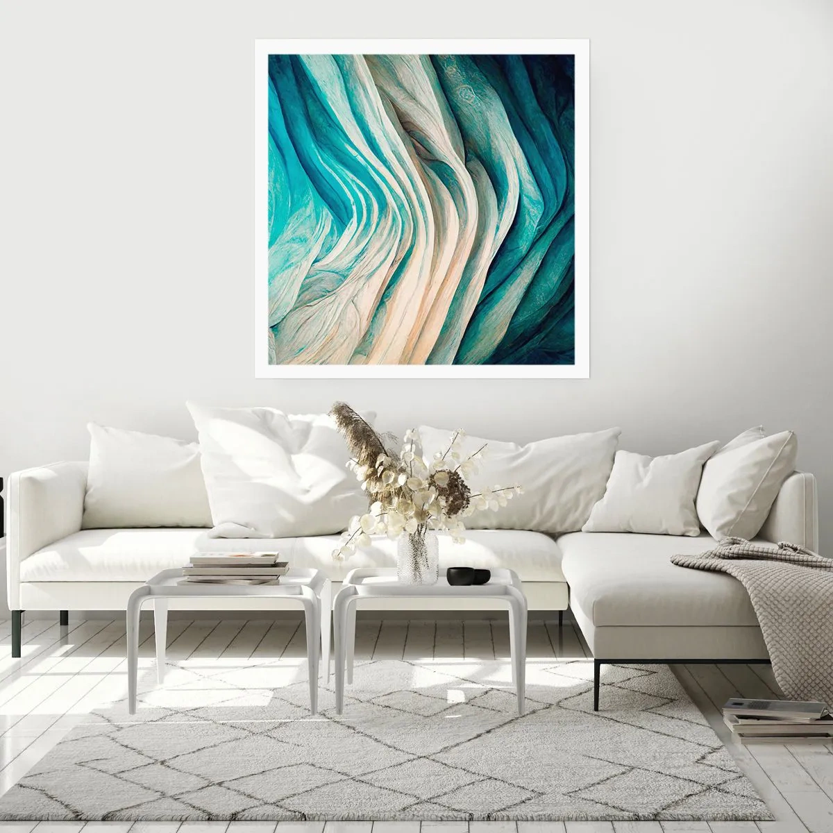 Plakat - Błękitne nienasycenie - 40x40 cm