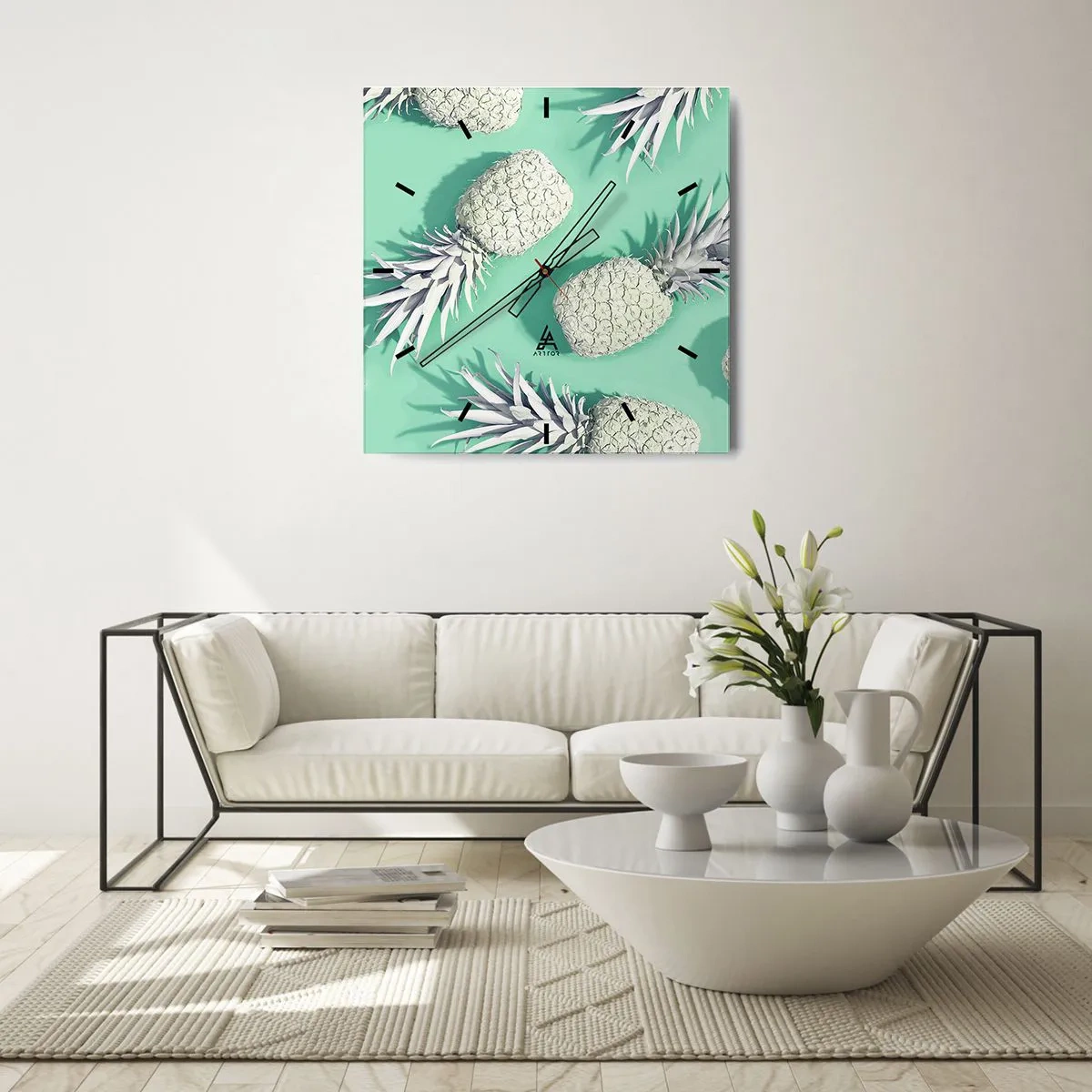 Zegar ścienny - świetnie komponują się z miętą - 30x30 cm