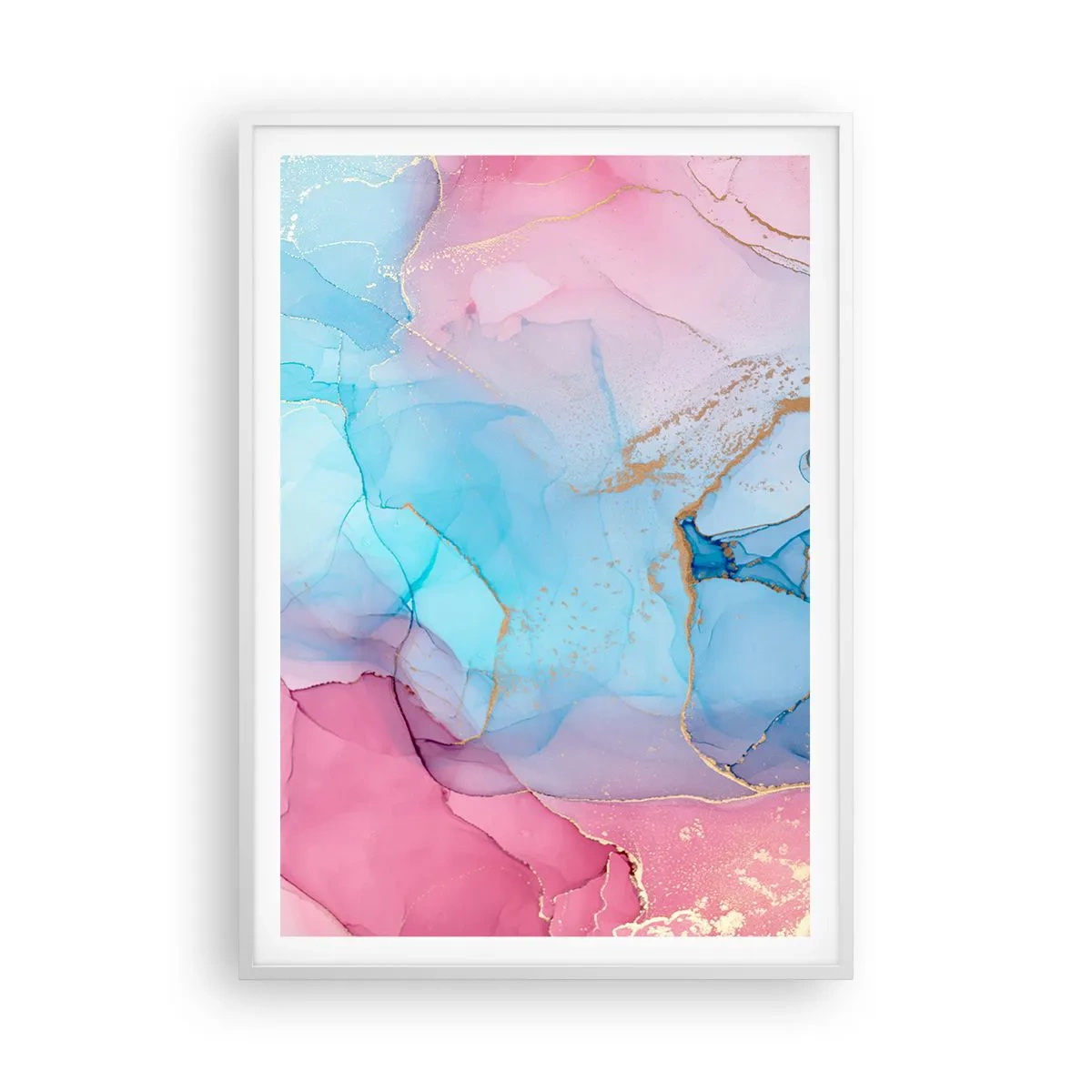 Plakat w białej ramie - Spotkanie i przenikanie - 70x100 cm