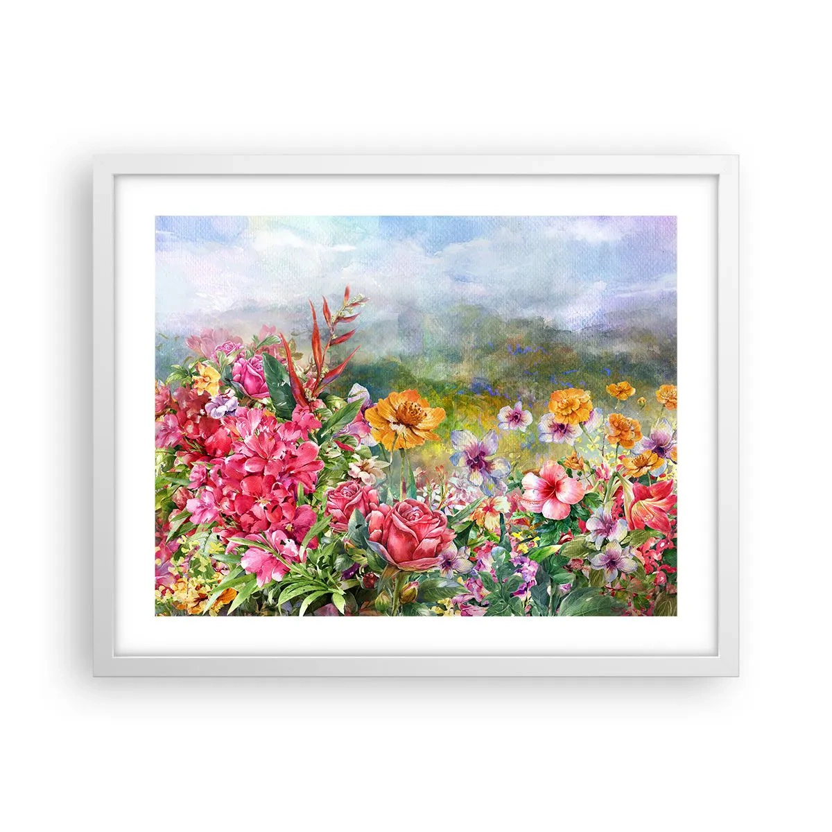 Plakat w białej ramie - Ogród, który oszalał - 50x40 cm