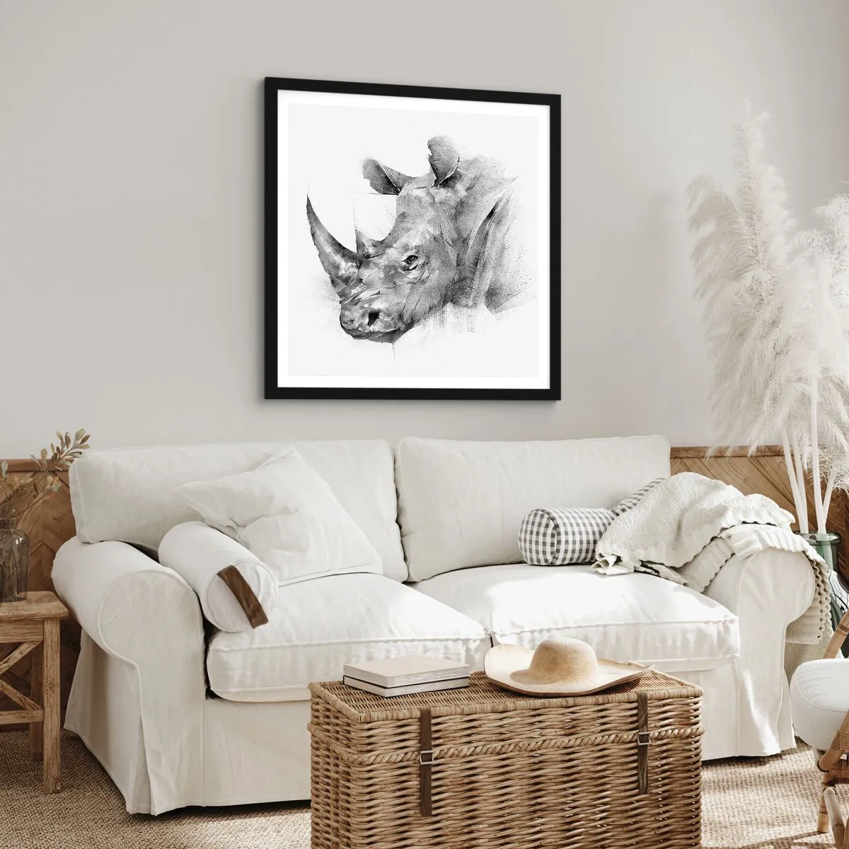 Plakat w czarnej ramie - Afrykański portret - 40x40 cm