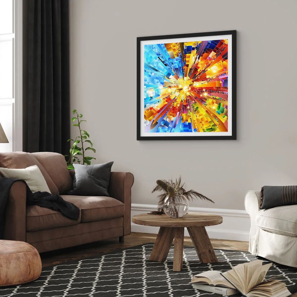 Plakat w czarnej ramie - In medias res - 40x40 cm
